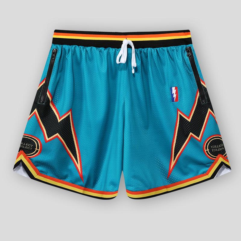 Unisex Retro Mesh Basketball Shorts - Breathable, Double-Layer, Above-Knee Casual Wear for Summer