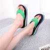 Модные шлепанцы 2024 года, лето, новые радужные толстые подошвы, наклонный каблук, верхняя одежда, повседневная пляжная нескользящая женская обувь, тапочки для девочек