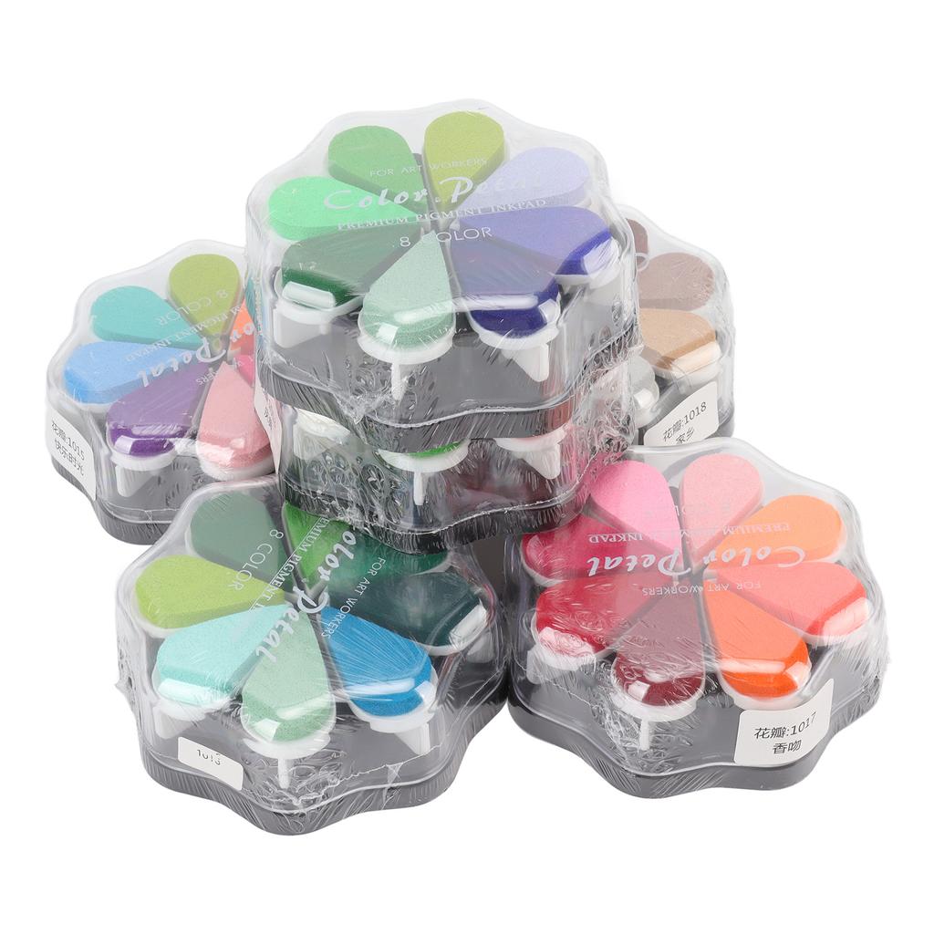 6 шт. моющаяся штемпельная подушечка в форме лепестка 48 металлических цветов DIY резиновая штемпельная подушечка для собак детский отпечаток ноги