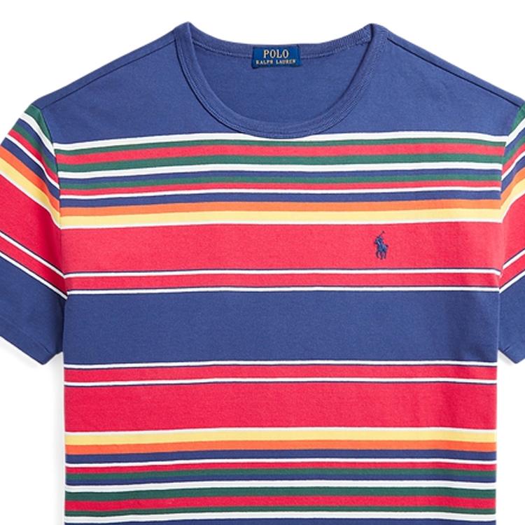 Polo Ralph Lauren FW23 Color Block Logo Embroidered Striped Short Sleeve T-Shirt Men Tops Multicolor MNPOTSH1N821861-410