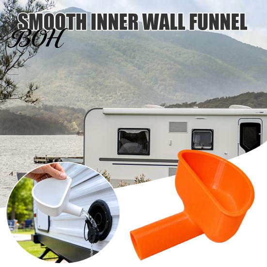 One-piece 3D Printed Funnel RV Fresh Water Tank Filling Funnel, Trailer Inlet No Spill Filler For with Wide Mouth, Compatible Standard Port Burr-free