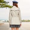 Cinemore Весенний плащ длины миди для женщин, повседневная ветровка, двубортная куртка с лацканами и поясом, ветрозащитное женское пальто для офиса 2F6185
