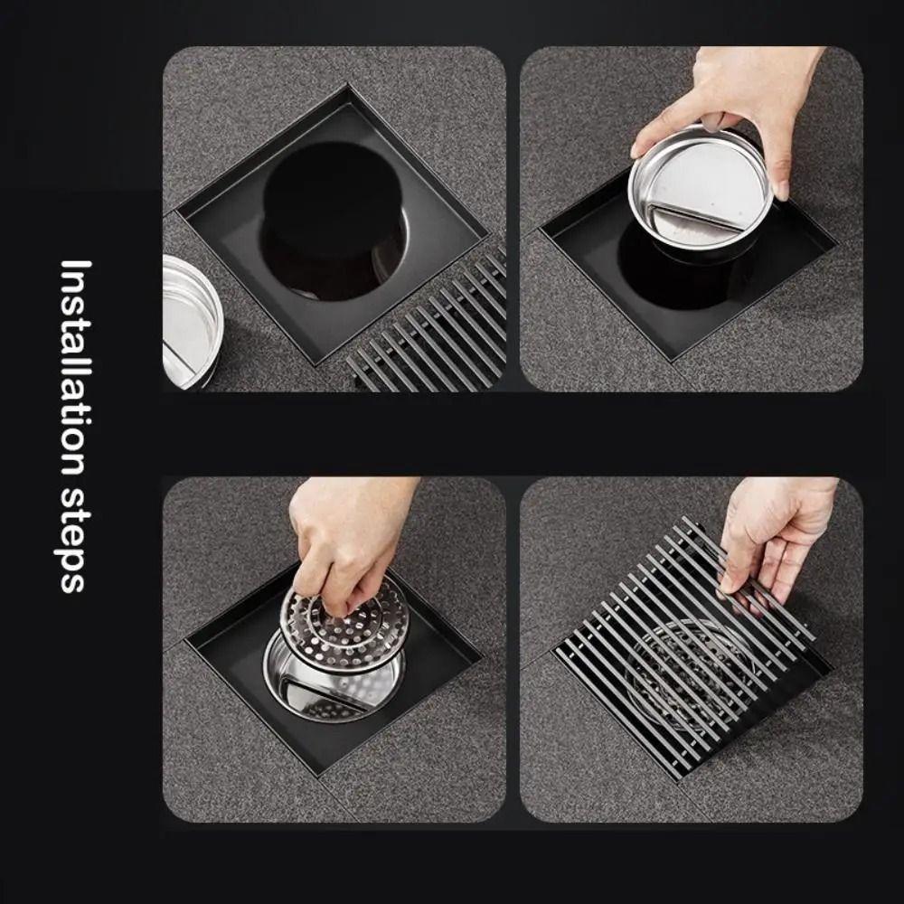 Large Flow Shower Drain 304 Stainless Steel Drain Cover Fast Drainage Water Drain Hotel Project