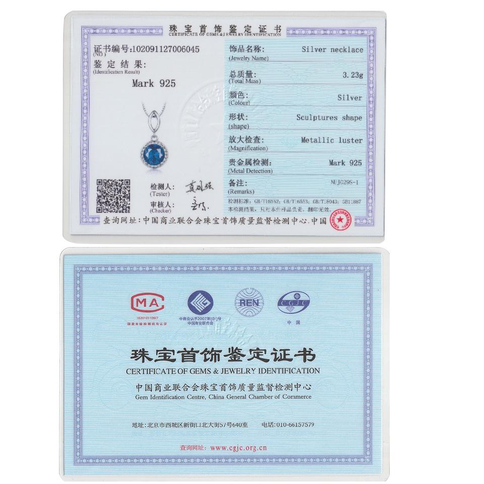 Umcho Круглые подвески с синим сапфиром, ожерелья для женщин, звено цепи, очаровательные ювелирные изделия, драгоценный камень, подарок с коробкой