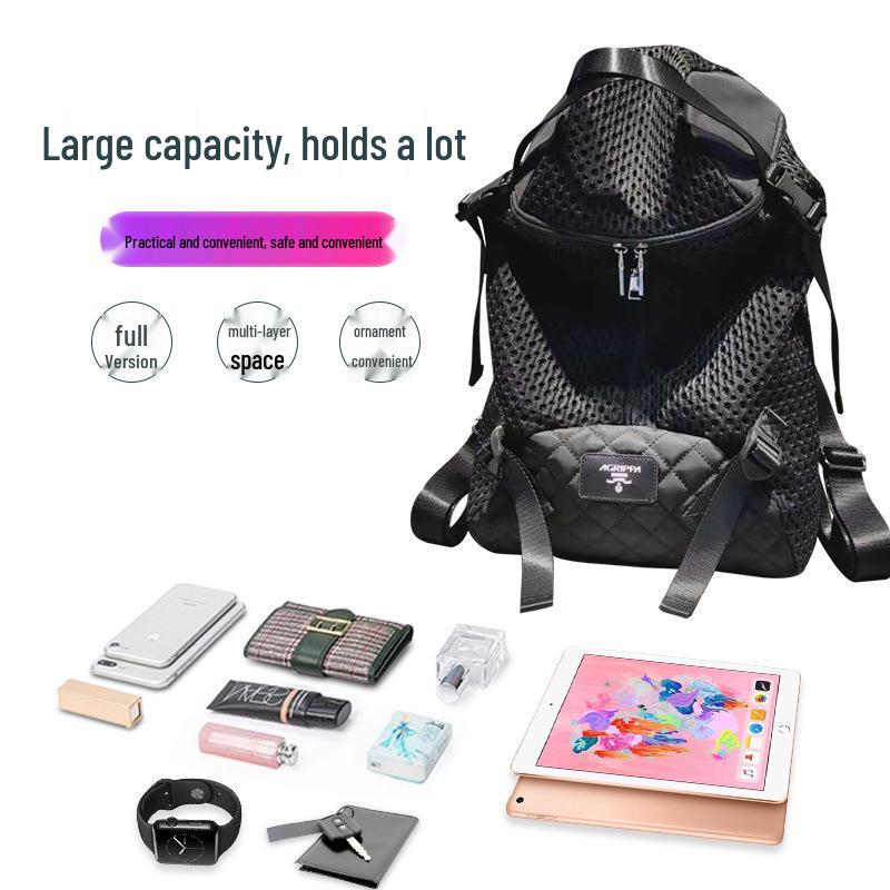 Стильный рюкзак из нейлоновой сетки с двойной молнией - Большая вместимость для альпинизма на открытом воздухе