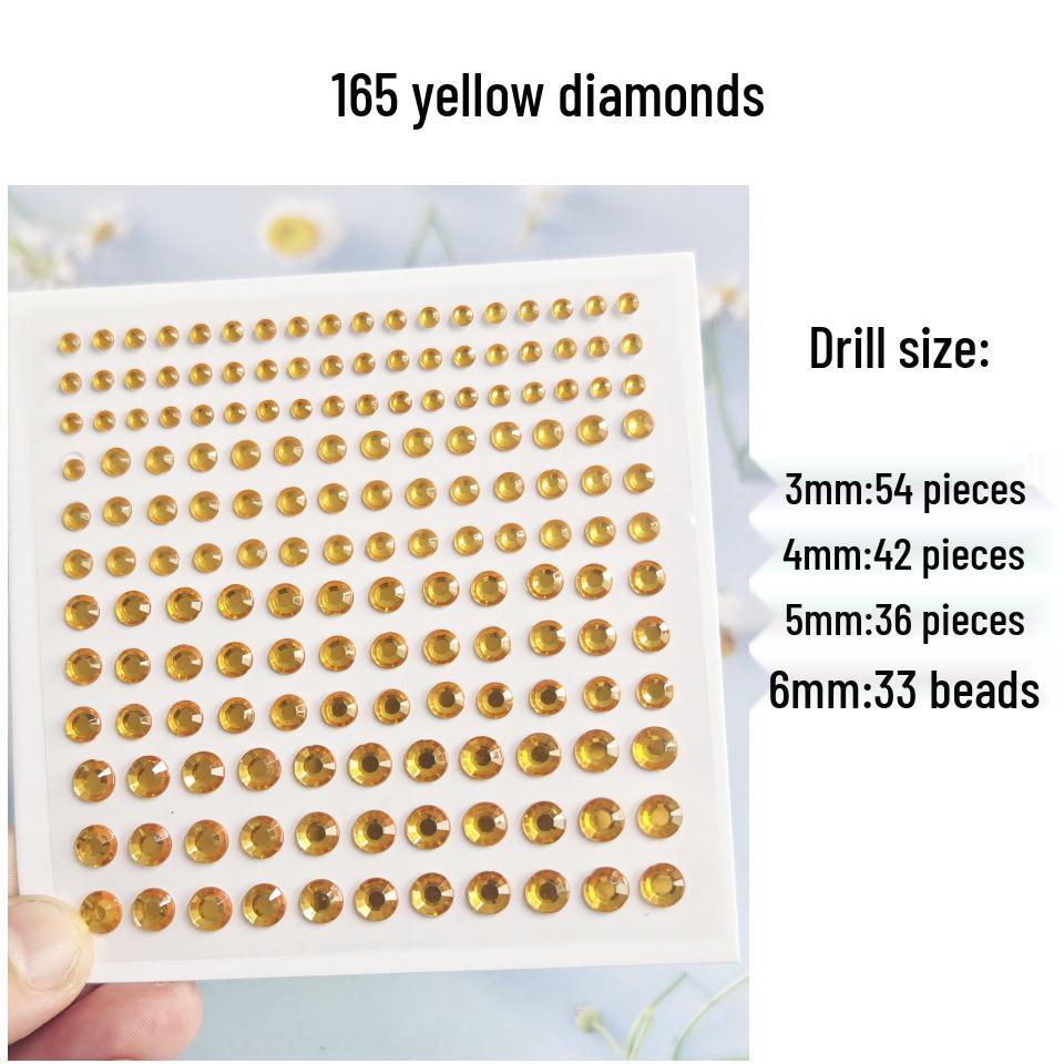 Yellow Rhinestone Heart Bow Face & Nail Stickers