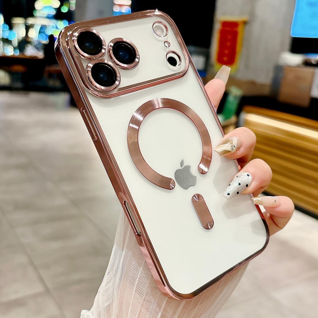 Официальные цвета Мягкий гальванический магнитный чехол для iPhone 17 Air 16 15 14 13 12 Pro Max Plus 11 для Magsafe HD Чехол