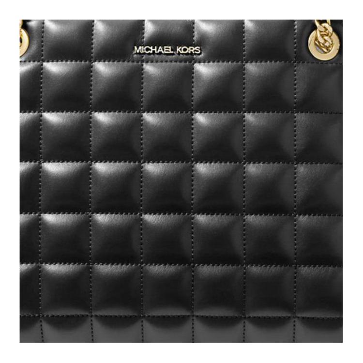 Michael Kors Soho Gold Hardware Zipper Closure Design Tote Bag Women tote Black 35S6G1SE2Y-BLACK