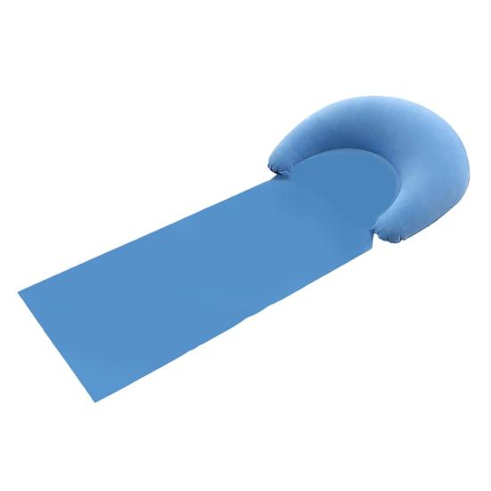 Beach Mat with Inflatable Pillow Portable Lightweight Outdoor Beach Lounger Sunbathing Relaxing Beach Blanket with Flocking Headrest