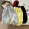 Solid Color All-match Boys Girls' Pants Spring Autumn Clothing Simple Fashion Kids Casual Trousers Loose Children Pants