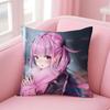 Cute Virtual Japanese Vtuber MMinato Aqua Cushion Cover Pillow Case Soft Skin Friendly Fabric  Concealed Zipper