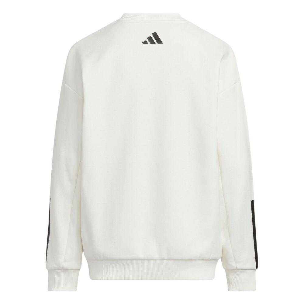 adidas Пуловер с круглым вырезом и длинными рукавами, детская толстовка, белая, KB5097