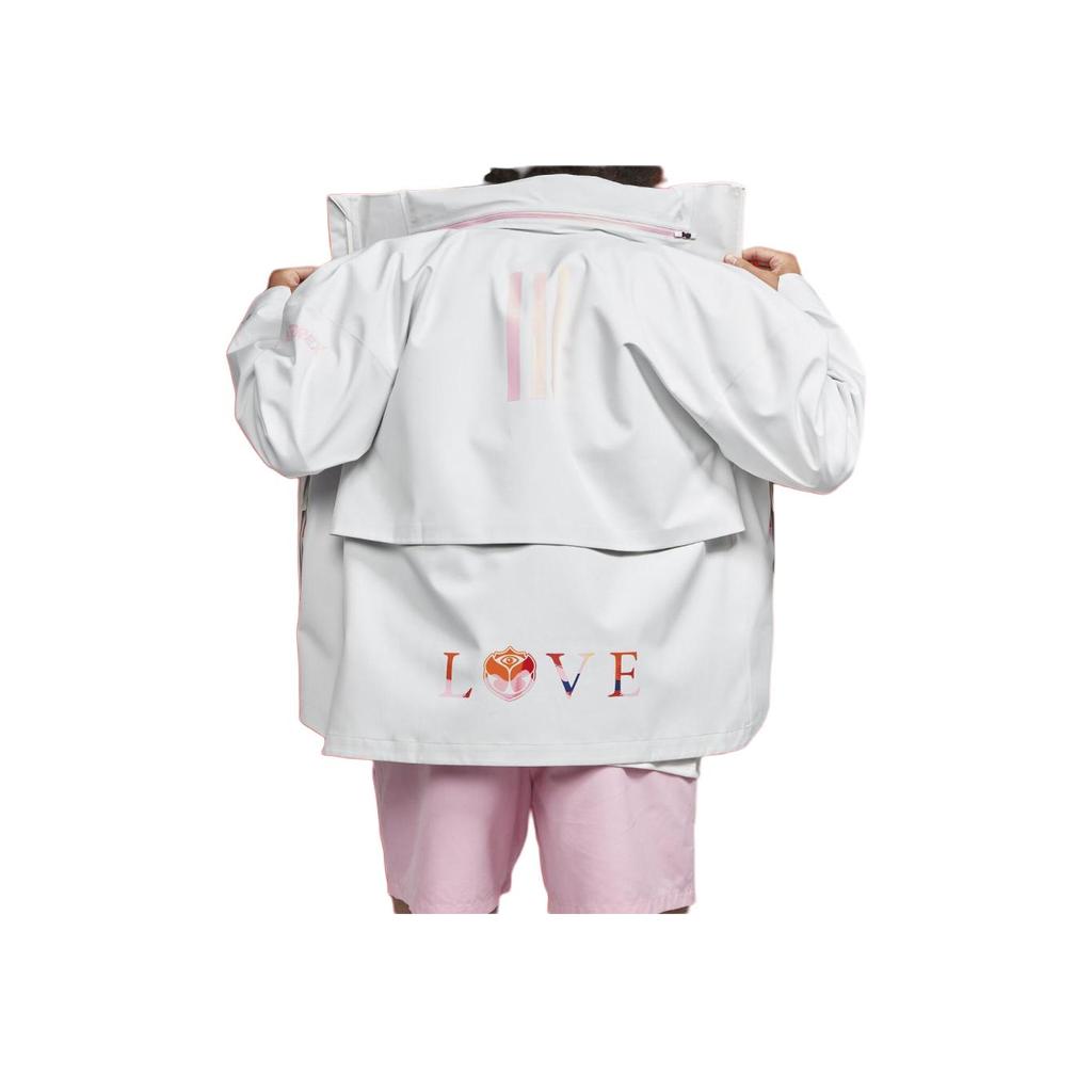 Adidas Куртка с капюшоном и воротником-стойкой с логотипом Куртки унисекс Cloud-White HE1438