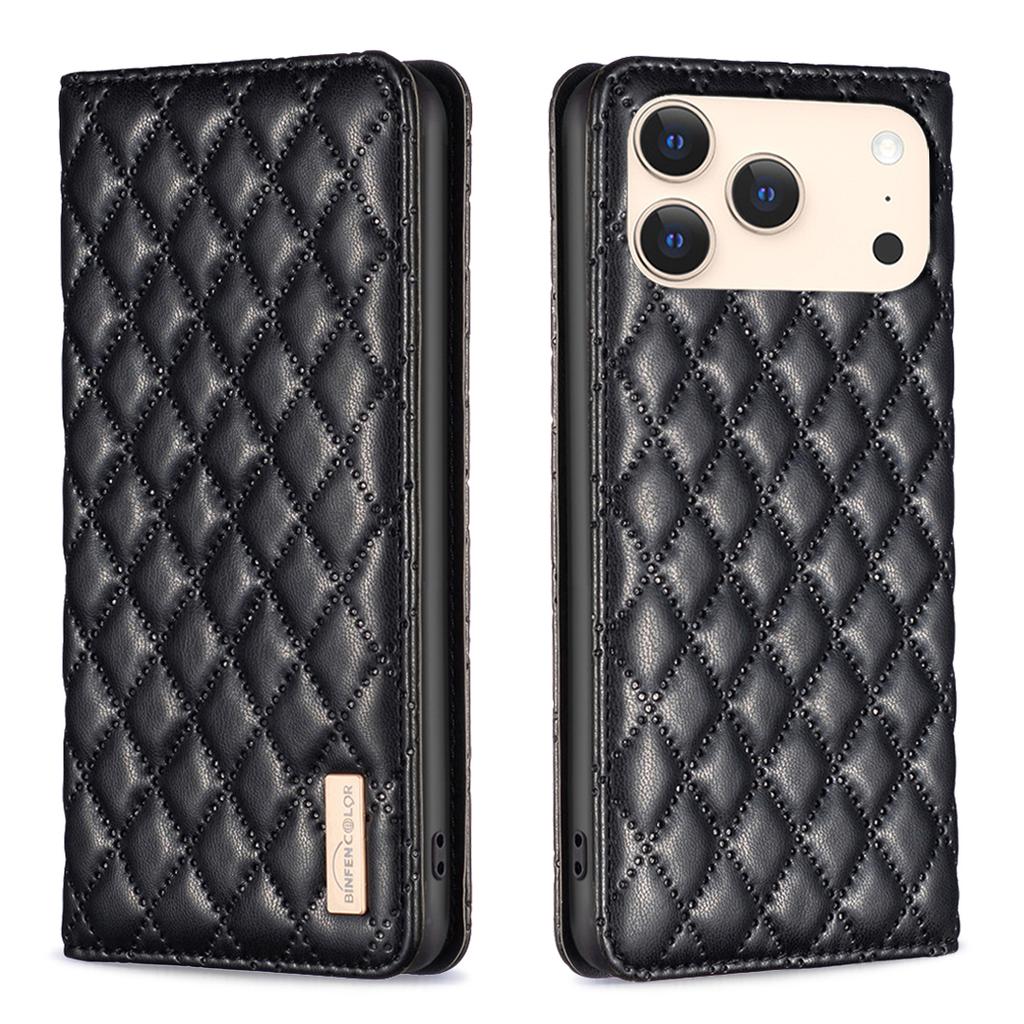 For iPhone 17 Pro Max Case with Card Holder BINFEN COLOR PU Leather Phone Stand Cover