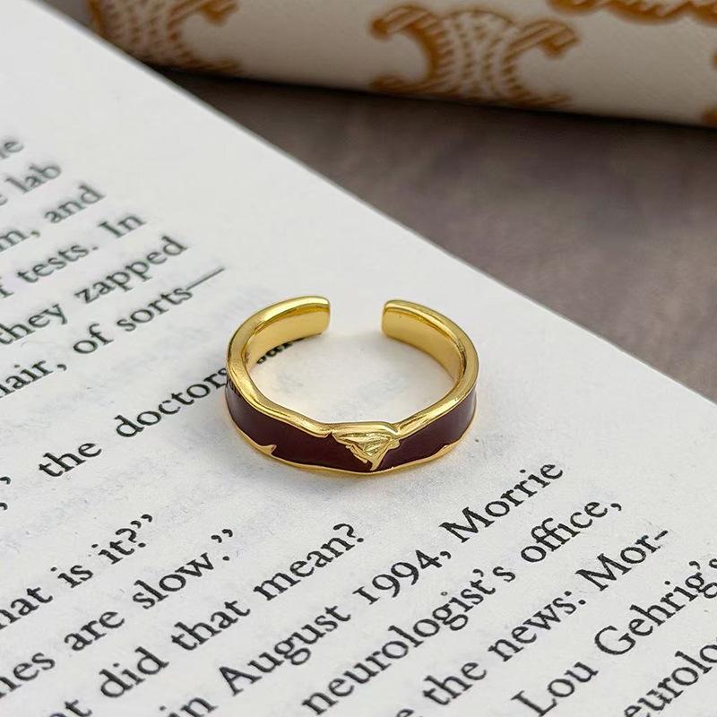 Новогоднее Анкара Красная Капля Масла Кольцо Удачи Zir*****Pen Ретро Легкая Роскошь Нишевый Премиальный Чувственный Кольцо на Указательный Палец Женское