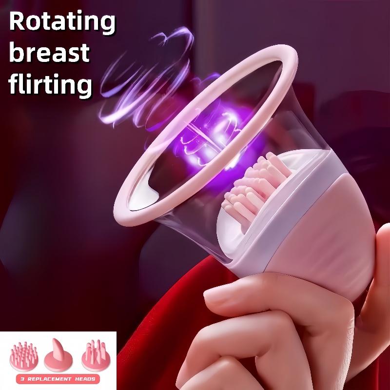Вакуумный вибратор для увеличения груди, вращающийся, с функцией лизания языком, вакуумный насос, массажер для груди, стимулятор сосков, мастурбатор, секс
