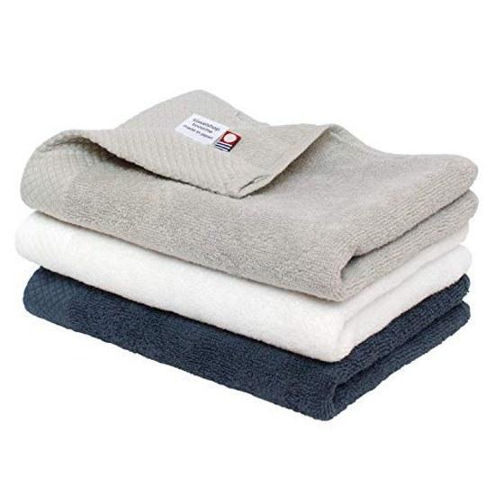 Bloom Imabari Towel Сертифицированный Набор для Лица из 3 Предметов Ciel Hotel Specification Впитывающий Быстросохнущий Для Сушки в Помещении 100% Хлопок Сделано в Японии (Ассортимент 1)