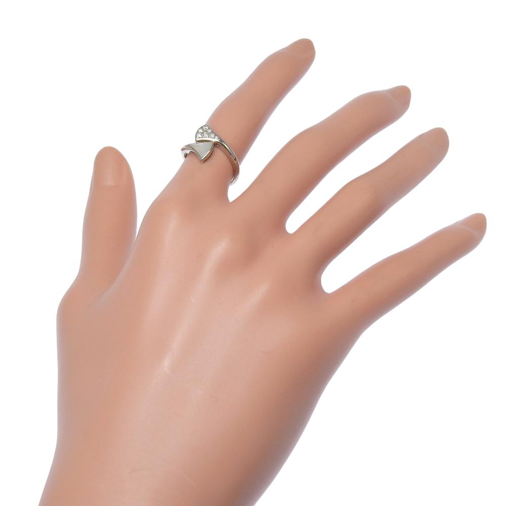 Bvlgari Tiva Dream Ring K18 White gold/diamond/Mother of Pearl #4.9(US Size) 2.9g Women Used