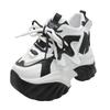 Fashion 10CM Women High Platform Sneakers Autumn Winter Lace-up Chunky Shoes Heels Thick Sole Casual Shoes Woman Sport Leather Sneakers