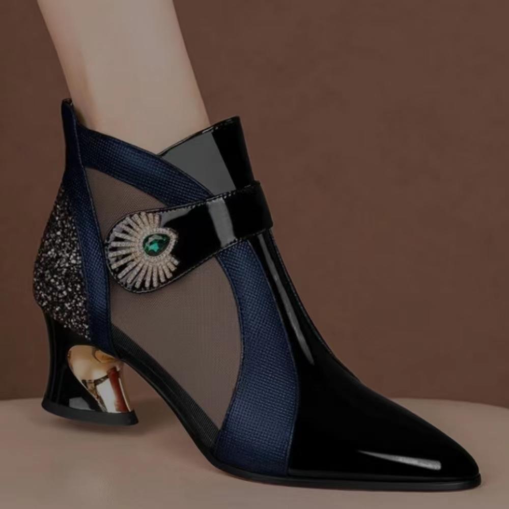 Осенне-весенний стиль, толстый каблук, модные заостренные туфли, женские дышащие, удобные, высокие каблуки, темпераментные туфли для вечеринок