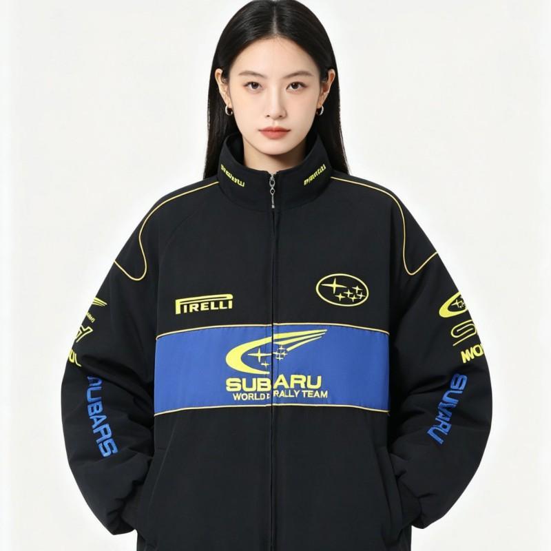 Subaru F1 Racing Jacket Embroidered Cotton Padded Cycling Jersey Men Women Sports Winter