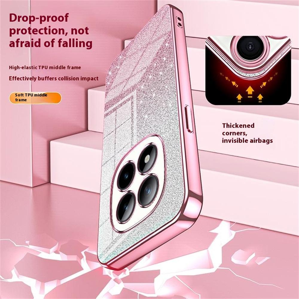 Для Xiaomi Poco M8 Pro 5G/Redmi Note 15 Pro+ 5G (Глобальный) Чехол Гальваническое покрытие Градиент Блеск ТПУ Чехол для телефона