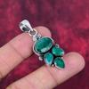 Подвеска с изумрудом, 925 пробы серебряная подвеска с драгоценными камнями, подвеска ручной работы, изумительное украшение, подарок для нее