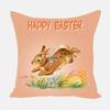 Home Decoration Easter Pillowcase Rabbit Egg Print Pillowcase Living Room Sofa Cushion Cover Bedroom Bedside Pillowcase 45x45cm