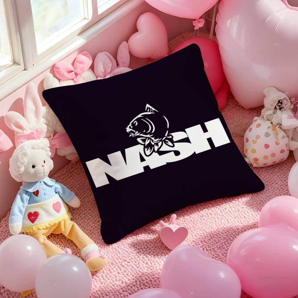 Логотип Nash Fishing Наволочка Мягкая Плюшевая Ткань Двусторонний Печатный Чехол на Подушку Теплая Зимняя Подушка для Дивана