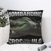 Bombardiro Crocodilo Brainrot Музыкальная наволочка Полиэстеровая наволочка для подушки Декор Итальянский мем Наволочка для подушки Домашняя на молнии