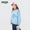 MQD Girls' Fleece-Lined Rabbit Print Mock Neck Sweatshirt