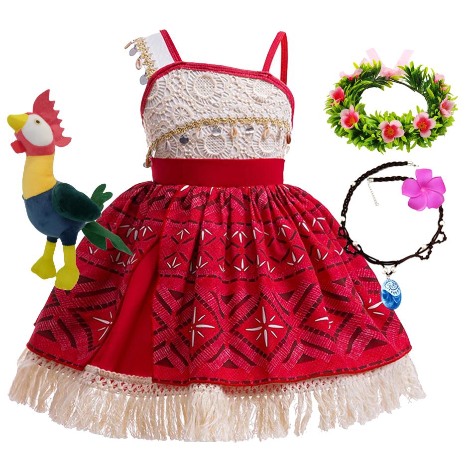 New Movie Moana 2 Girl Dress Halloween Party Costume Princess Fancy Clothes Children Vaiana Outfit Dress