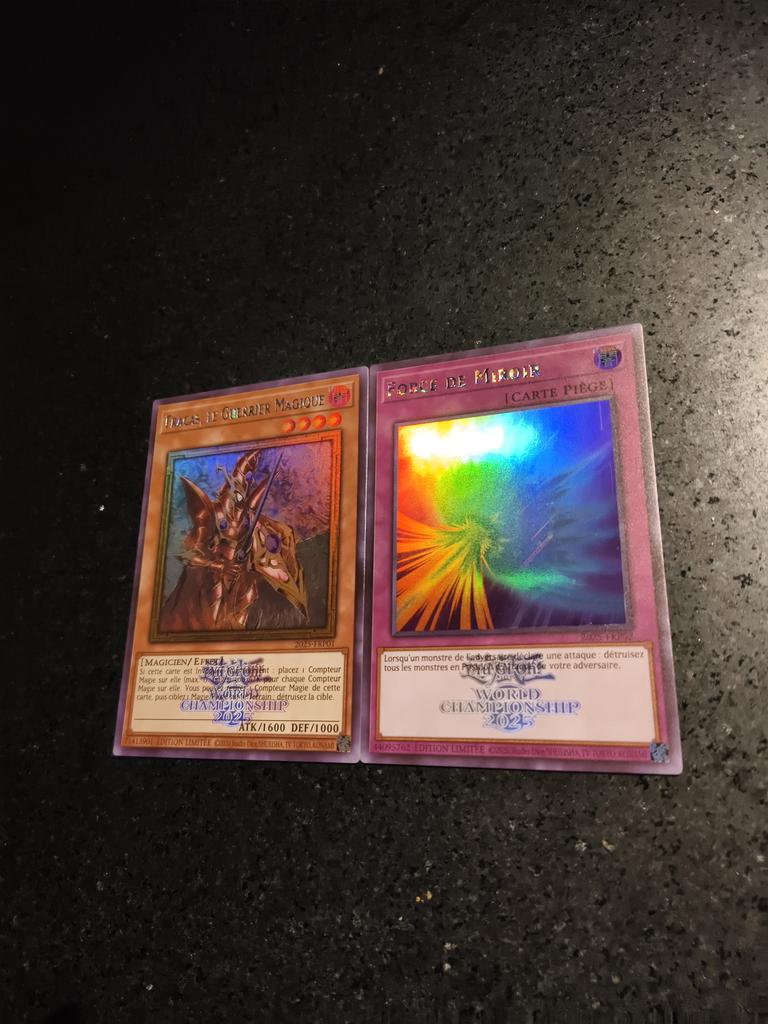 2 шт./комплект Yu-gi-oh! 2025 Wcs Самоконтроль Сбор подписей Коллекционная карточка с блестками Аниме Мультфильм Рождественский подарок