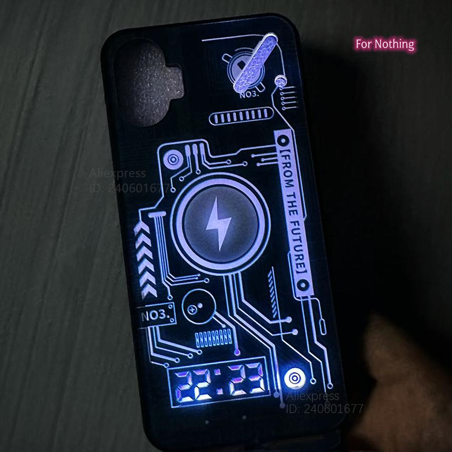 Для Nothing Phone 3a Светодиодный чехол Nothing Phone 3a Pro Вспышка Fundas Защита камеры Светящийся задний чехол Для Nothing Phone 1 2 3