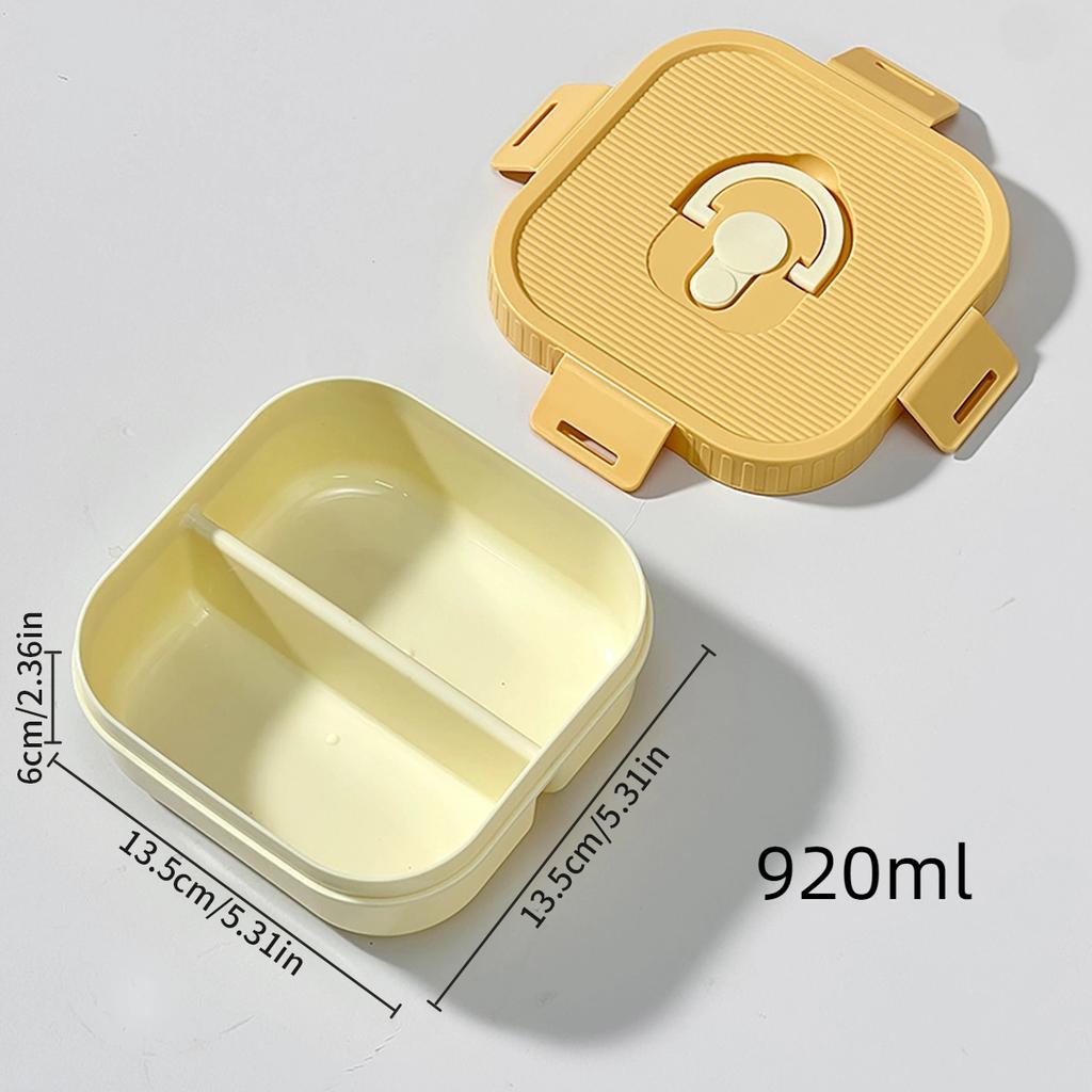 2/3 Grids Reusable Square Plastic Bento Lunch Box Portable Divided Fruit Salad Food Container Kids Students Microwave Heatable