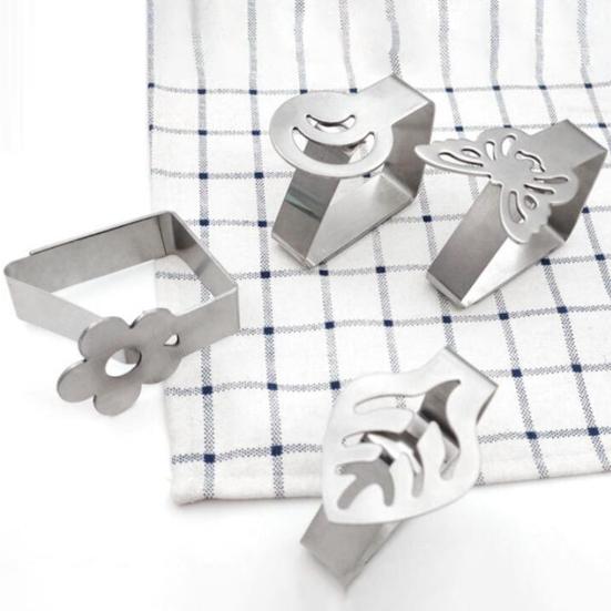 Зажим для скатерти, полый цветок, лист, бабочка, форма луны, сверхмощный ветрозащитный держатель из нержавеющей стали для обеденного стола, зажим, кухонные гаджеты