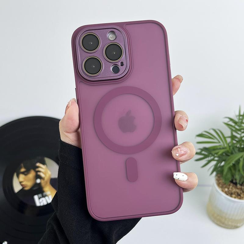 Матовый магнитный прозрачный ультратонкий чехол для iPhone 11 12 13 14 15 16 Pro Max с беспроводной зарядкой Magsafe и пленкой для объектива