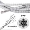 5/10m 7*7 Plastic-coated Stainless Steel Wire Rope 304 Stainless Coated with Rubber Rope Balcony Drying Grape Trellis Rope 0.6mm-3mm
