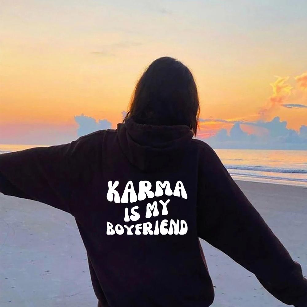 Толстовка унисекс Karma Is My Boyfriend Толстовка с капюшоном в стиле Midnights Meet Me At Midnight Lyric Hodoies Kawaii Harajuku Tops