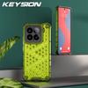 KEYSION Shockproof Armor Case for Xiaomi 15 5G Soft Silicone+PC Transparent Honeycomb Phone Back Cover for Xiaomi 15 Pro 5G