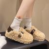 Однопедальные шерстяные туфли для женской весны и осени 2025 года, новые популярные, из овечьей шерсти, удобные и универсальные, на мягкой подошве, бархатные, утепленные хлопком