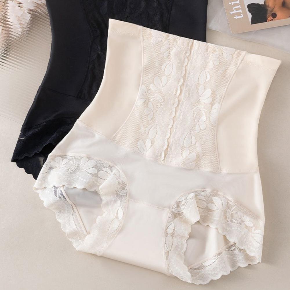 High Waist Lace Slimming Shapers Seamless Tummy Control Underwear Elastic Butt Lifter Briefs Women
