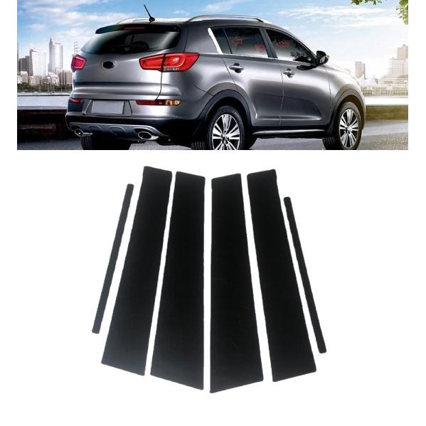 6 шт. Накладки на стойки дверей и окон автомобиля, наклейка для KIA Sportage R 2011 2012 2013 2014 2015 2016 2017 2018