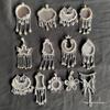 Silver-Plated Ethnic Pendant Base for DIY Embroidery and Inlays