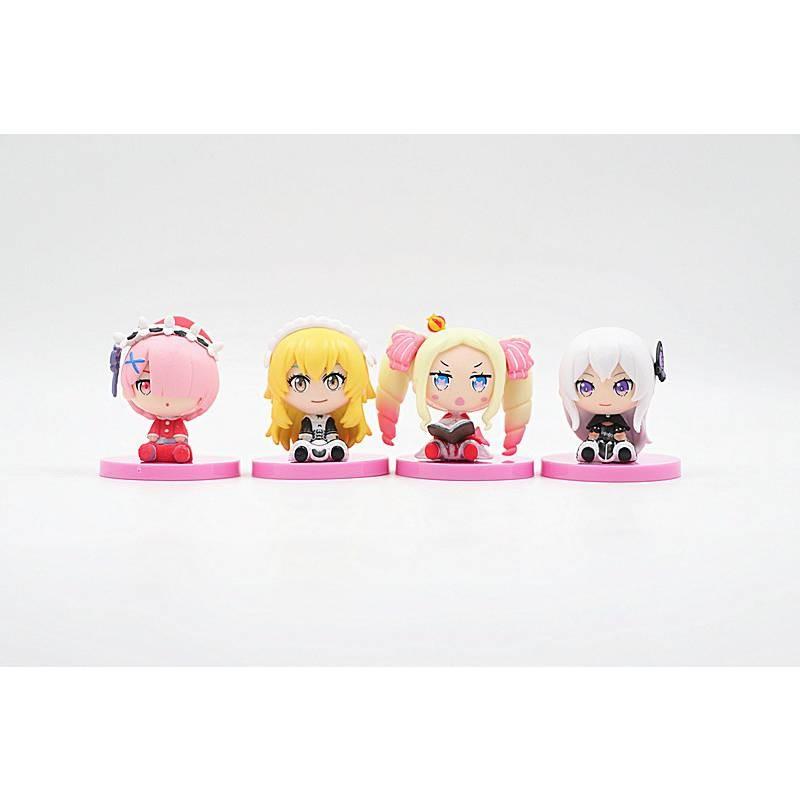 Delightful Chibi Rem And Ram Sitting Figures From Re Life In A Different World Anime Collection