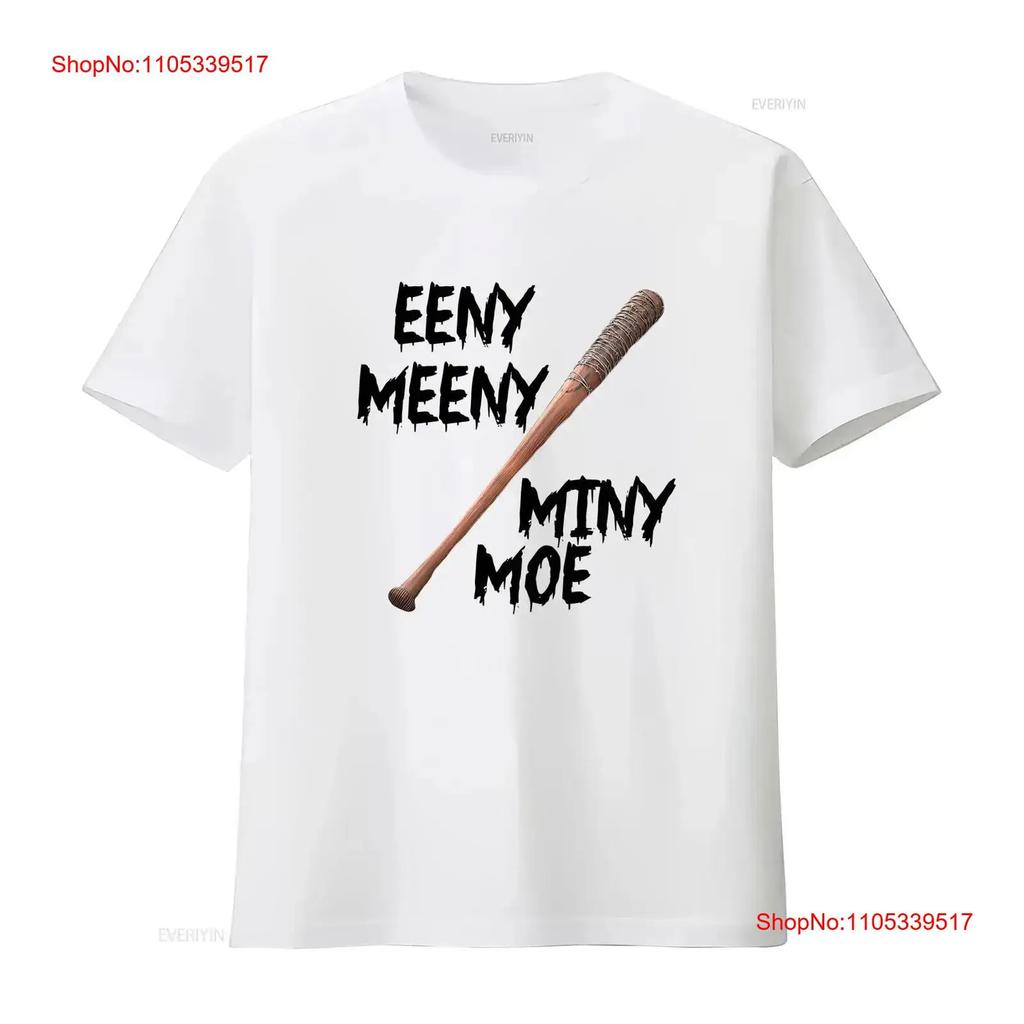 Eeny Meeny Miny Moe Negan Lucille T Shirt Walking Dead Baseball Bat Novelty vintage Washed vint