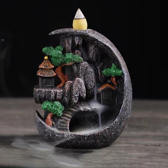 Привлекательный антизасоряющийся смоляной фонтан для благовоний, дымовой водопад, декор комнаты для йоги