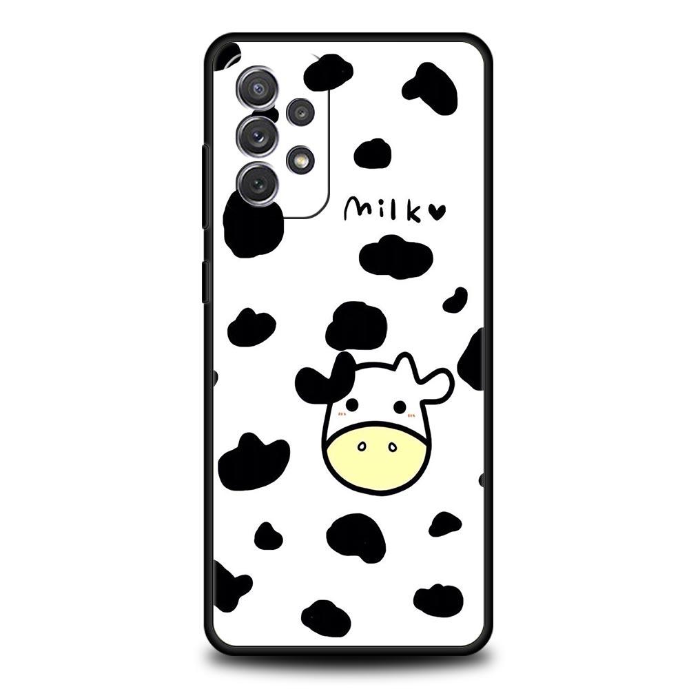 White Black Cow Pattern Phone Case for Samsung A51 A71 A21S A12 A15 A25 A31 A41 A52 A32 A23 A33 A53 A73 A03S A05S A13 5G Cover