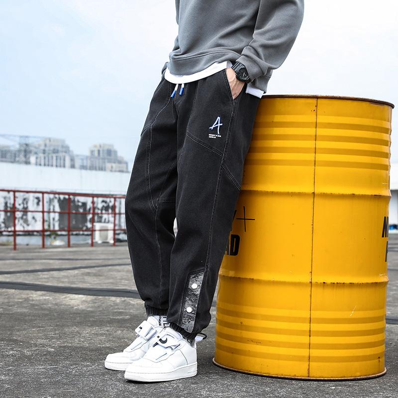 Большие размеры джинсы мужские осень и зима свободные плюс полные большие размеры модные инструменты мужские брюки