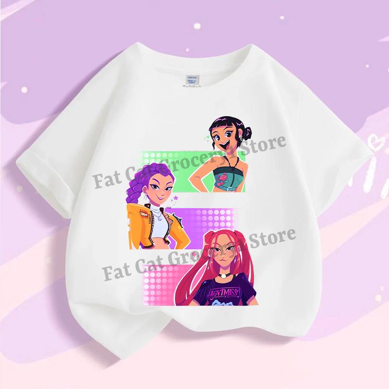 Детская футболка K-pop Demon Hunter, милые футболки с Руми, Мирой и Зои, летняя одежда с коротким рукавом для девочек и мальчиков, детские повседневные топы из хлопка, подарок